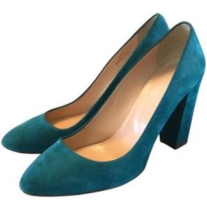 J. Crew Vivid Jade Stella Suede Pumps 8.5